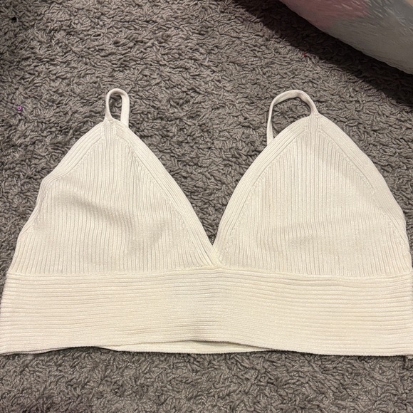Streetwear Society Other - Streetwear Society Cream Ribbed Bandeau